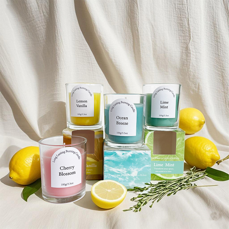 Duftkerze mit natürlichem Sojawachs und frischem Aroma – individuelles Logo erhältlich