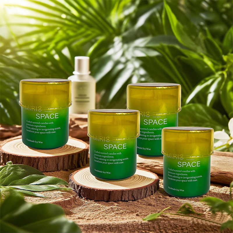 Natürliche grüne Sojawachs-Duftkerze im Glas – individuelles Logo erhältlich
