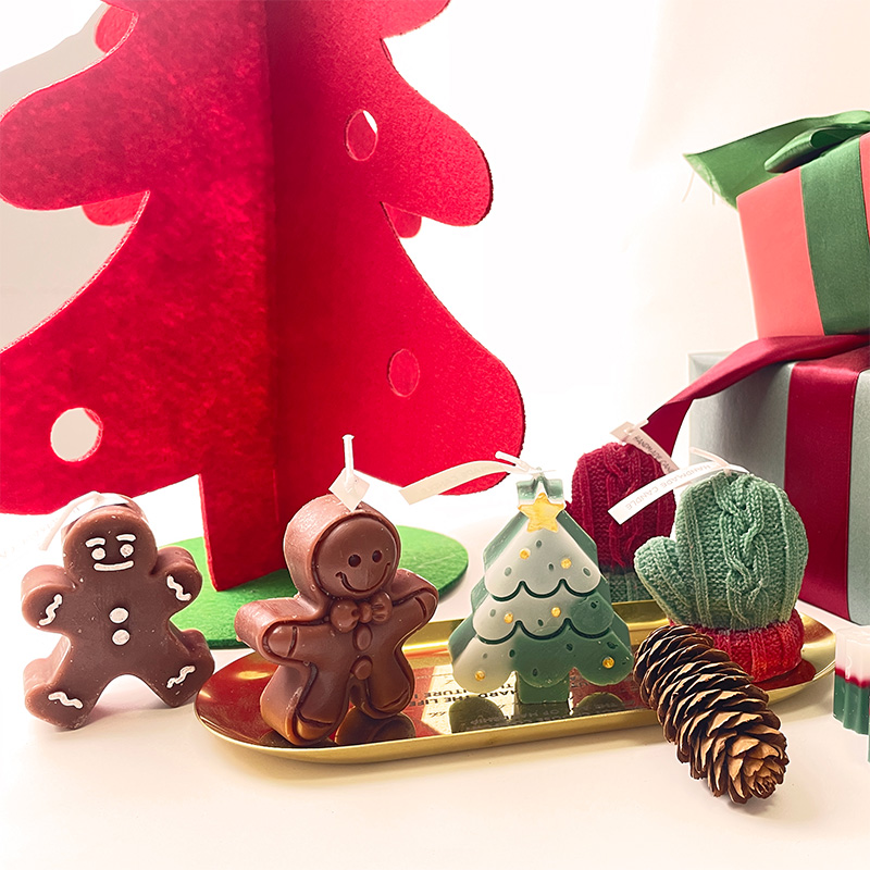 Weihnachtsmann Duftkerze Festliches Ambiente Ornament Set Reines natürliches Sojawachs