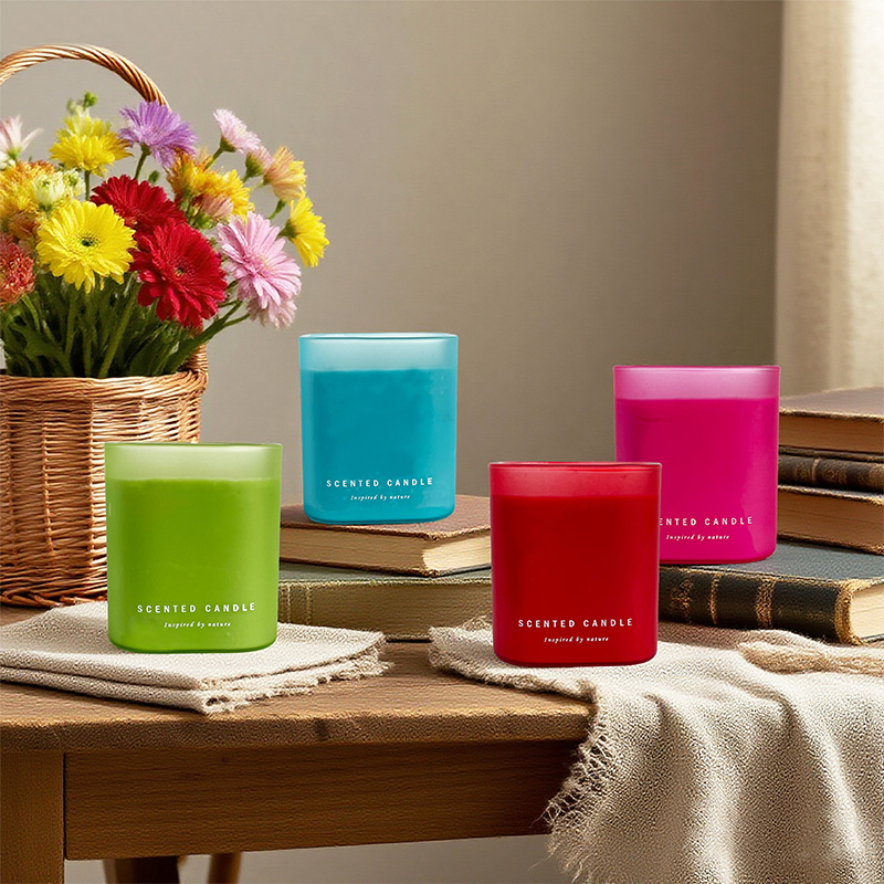 Quadratische farbige Wachsduftkerze Großhandel Sojawachs Privates individuelles Logo