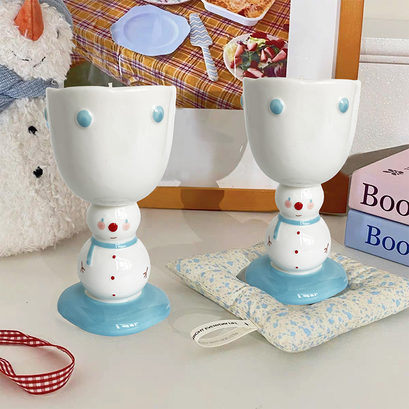 Niedlicher Schal Schneemann Duftkerze Weihnachtsgeschenk Festliche Atmosphäre Natürliches Sojawachs