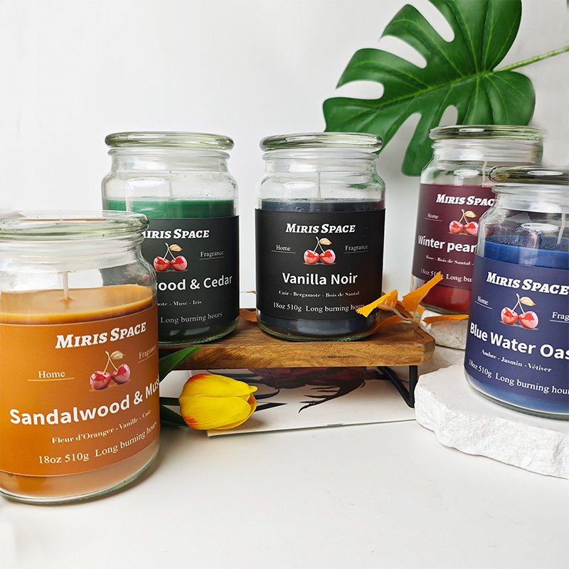 Große Kapazität Herbst Farbiges Wachs Duftkerze Festliche Atmosphäre Natürliches Sojawachs