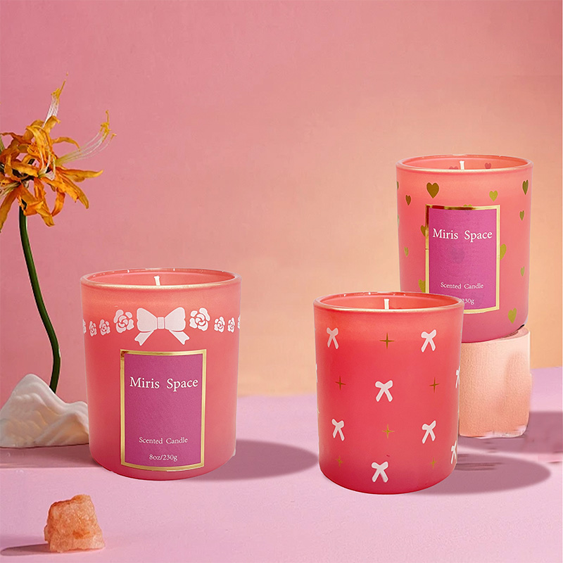 Roségold-Folienetikett bedruckte Blumenduftkerze Muttertagsgeschenk Natürliches Sojawachs