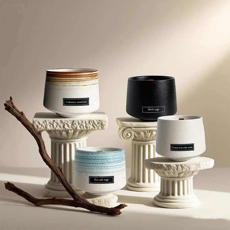 Exquisite Premium Gradient Keramik Duftkerze mit langanhaltendem Duft, Sojawachs