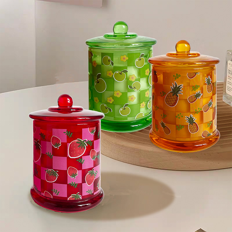 Früchte Tee Dose Duftkerze Geschenk Langanhaltender Duft Baumwolle Docht Soja Wachs