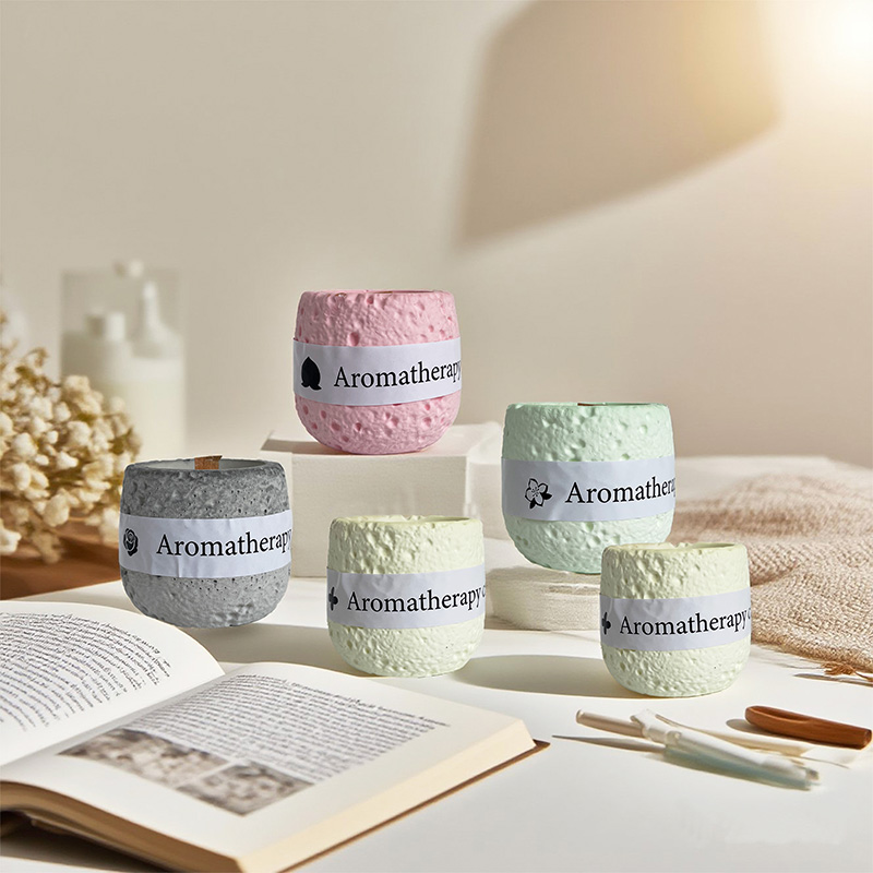 Farbige Zementbecher-Duftkerze mit Sojawachs – Benutzerdefiniertes Logo