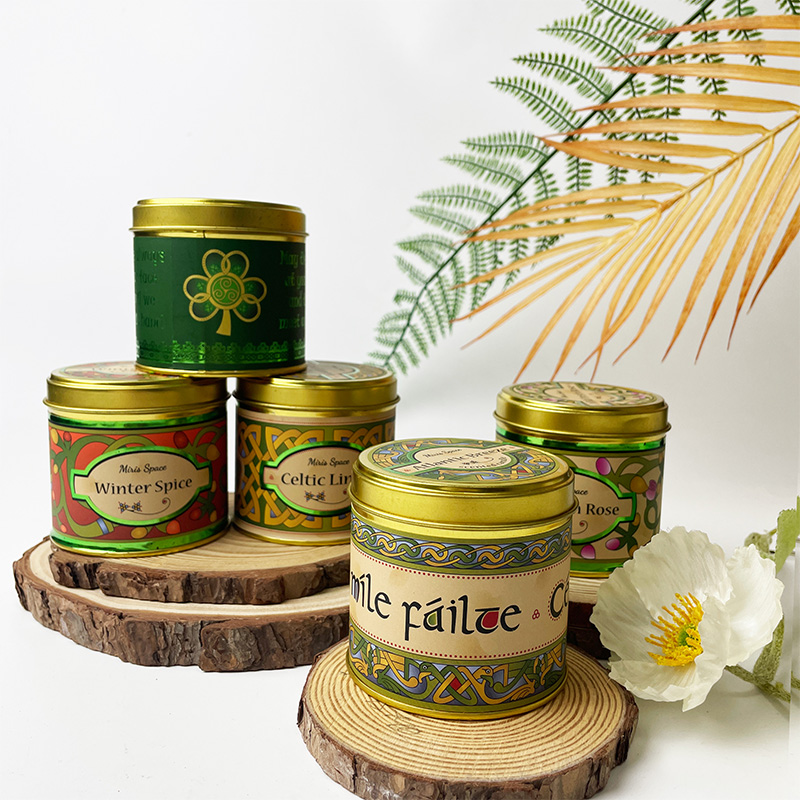 Nischenmuster Gold Dose Duftkerze Sojawachs Baumwolle Docht